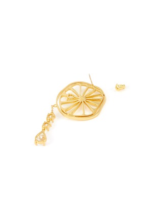 Detail View - Click To Enlarge - OOAK - Glass crystal cutout lemon chain drop single earring