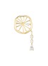 Main View - Click To Enlarge - OOAK - Glass crystal cutout lemon chain drop single earring