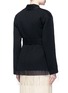 Back View - Click To Enlarge - MS MIN - Asymmetric chunky wool ribbed wrap jacket