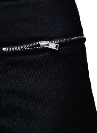 Detail View - Click To Enlarge - MS MIN - Zip trim wool cropped pants