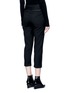 Back View - Click To Enlarge - MS MIN - Zip trim wool cropped pants