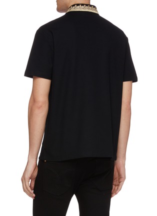 Back View - Click To Enlarge - VERSACE - Crown embroidered collar polo shirt