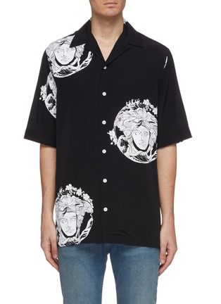 Main View - Click To Enlarge - VERSACE - Baroque Medusa print short sleeve shirt