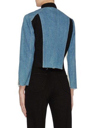 Back View - Click To Enlarge - GROUND ZERO - Colourblock panelled denim jacket