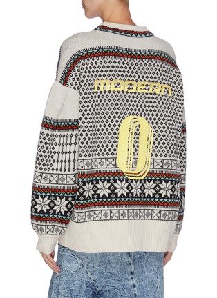 Back View - Click To Enlarge - GROUND ZERO - Reflective logo embroidered Icelandic sweater