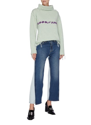 Figure View - Click To Enlarge - GROUND ZERO - 'Good Times' distressed widened mock neck sweater