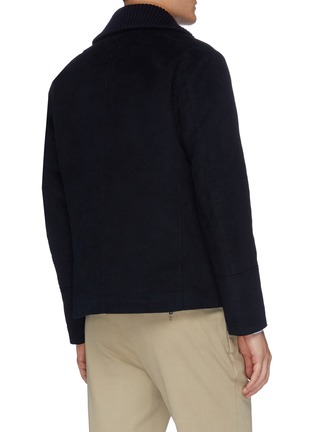 Back View - Click To Enlarge - SEALUP - Ribbed collar felt peacoat