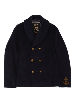 Main View - Click To Enlarge - SEALUP - Ribbed collar felt peacoat
