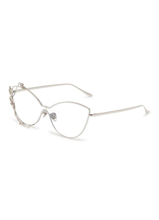Main View - Click To Enlarge - WHATEVER EYEWEAR - 'Laurel' detachable vine rim metal cat eye optical glasses