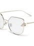 Detail View - Click To Enlarge - WHATEVER EYEWEAR - 'Perky' faux pearl angular frame metal sunglasses