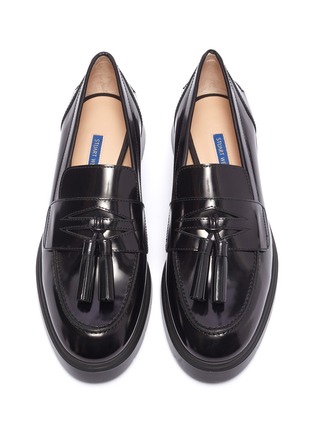 Detail View - Click To Enlarge - STUART WEITZMAN - 'Plum' tassel leather loafers