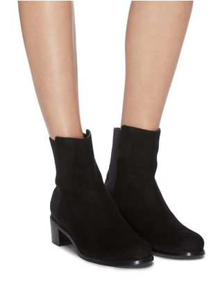 Figure View - Click To Enlarge - STUART WEITZMAN - 'Easyon' panelled suede ankle boots