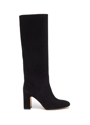 leather and suede knee high boots
