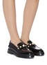 Figure View - Click To Enlarge - STUART WEITZMAN - 'Suki' faux pearl embellished leather loafers