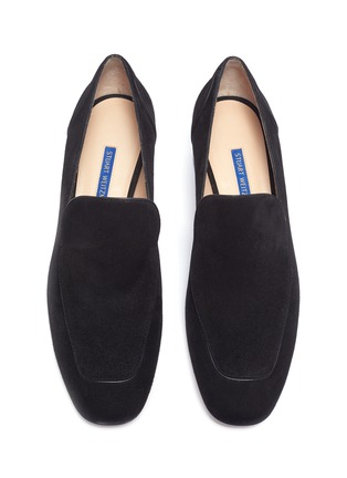 Detail View - Click To Enlarge - STUART WEITZMAN - 'Carmella' acrylic heel suede loafer pumps