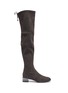 Main View - Click To Enlarge - STUART WEITZMAN - 'Charolet' clear heel thigh high suede boots