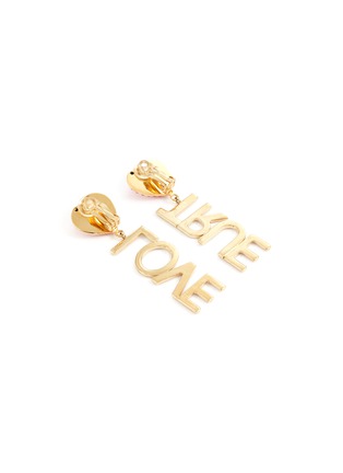 Detail View - Click To Enlarge - BIJOUX DE FAMILLE - 'True Love' glass crystal drop clip earrings