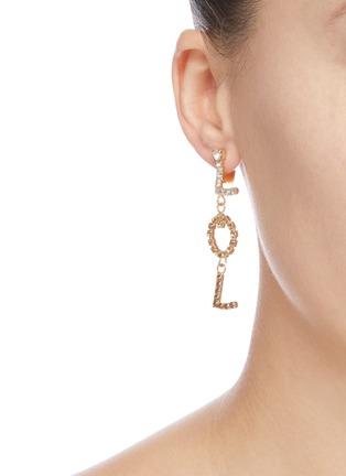 Figure View - Click To Enlarge - ROSANTICA - 'LOL' glass crystal drop single earring