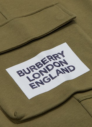  - BURBERRY - Textured logo print cargo sweatpants