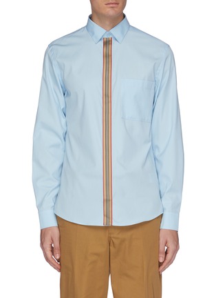 Main View - Click To Enlarge - BURBERRY - Chest pocket Icon stripe placket shirt