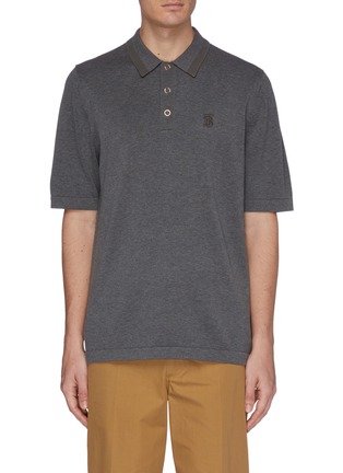Main View - Click To Enlarge - BURBERRY - Monogram embroidered polo shirt