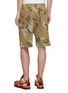 Back View - Click To Enlarge - BURBERRY - Camouflage monogram print sweat shorts