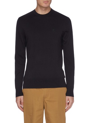 Main View - Click To Enlarge - BURBERRY - Monogram embroidered cashmere sweater