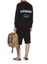 Figure View - Click To Enlarge - BURBERRY - Horseferry print cargo sweat shorts