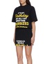 Front View - Click To Enlarge - VETEMENTS - Slogan print T-shirt and skirt set