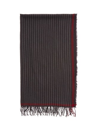 Detail View - Click To Enlarge - DRIES VAN NOTEN - Fender pinstripe wool scarf