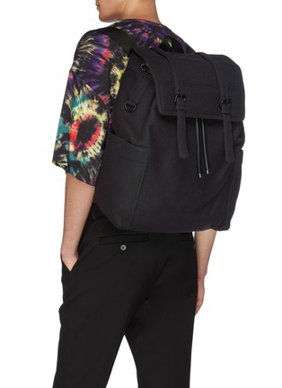 Figure View - Click To Enlarge - DRIES VAN NOTEN - Wool shoulder backpack