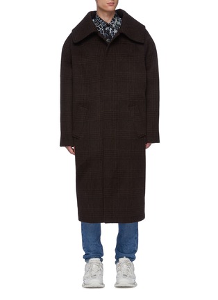 Main View - Click To Enlarge - BALENCIAGA - 'Incognito' oversized check raglan coat