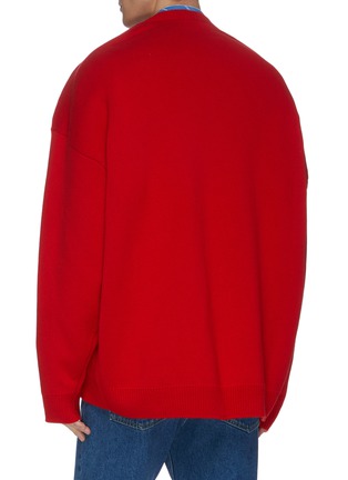 Back View - Click To Enlarge - BALENCIAGA - Pinched logo embroidered oversized sweater