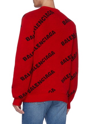 Back View - Click To Enlarge - BALENCIAGA - 'Balenciaga' logo print sweater