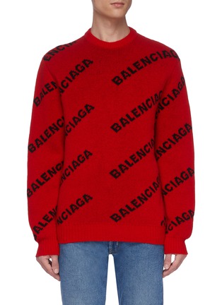 Main View - Click To Enlarge - BALENCIAGA - 'Balenciaga' logo print sweater