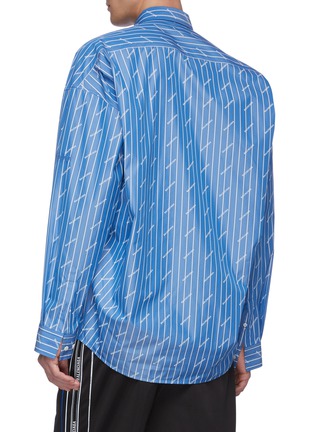 Back View - Click To Enlarge - BALENCIAGA - Stripe logo print shirt