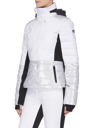 Detail View - Click To Enlarge - ERIN SNOW - 'Sari' colourblock panelled cinched waist hooded puffer jacket
