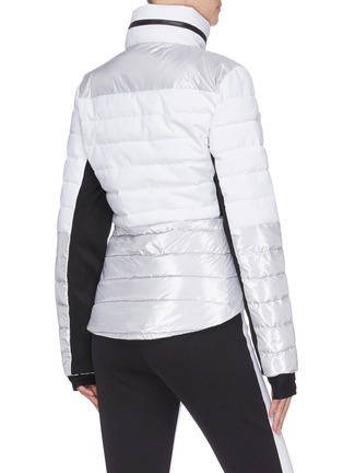 Back View - Click To Enlarge - ERIN SNOW - 'Sari' colourblock panelled cinched waist hooded puffer jacket