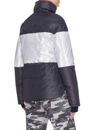 Back View - Click To Enlarge - ERIN SNOW - 'Lola' colourblock panelled high neck aluminium stripe performance jacket