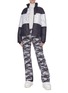 Figure View - Click To Enlarge - ERIN SNOW - 'Lola' colourblock panelled high neck aluminium stripe performance jacket