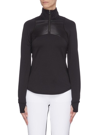 Main View - Click To Enlarge - ERIN SNOW - 'Lux' chintz panel half zip performance top