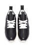 Detail View - Click To Enlarge - BEN TAVERNITI UNRAVEL PROJECT  - Chunky outsole logo grosgrain tape leather sneakers