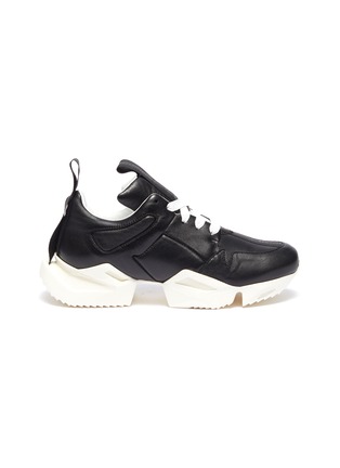 Main View - Click To Enlarge - BEN TAVERNITI UNRAVEL PROJECT  - Chunky outsole logo grosgrain tape leather sneakers
