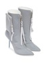 Detail View - Click To Enlarge - BEN TAVERNITI UNRAVEL PROJECT  - Pin heel zip pouch reflective ankle boots