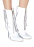 Figure View - Click To Enlarge - BEN TAVERNITI UNRAVEL PROJECT  - Pin heel zip pouch reflective ankle boots