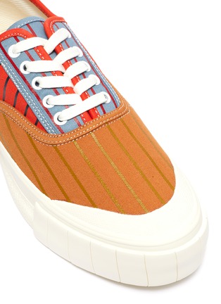 Detail View - Click To Enlarge - GOOD NEWS - 'Babe 2' pinstripe colourblock cotton sneakers