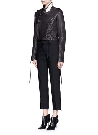 Front View - Click To Enlarge - HAIDER ACKERMANN - 'Till Death Do Us Part' leather biker jacket