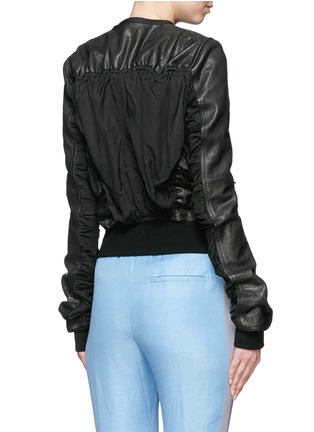 Back View - Click To Enlarge - HAIDER ACKERMANN - 'Tago' cotton leather bomber jacket
