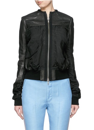 Main View - Click To Enlarge - HAIDER ACKERMANN - 'Tago' cotton leather bomber jacket