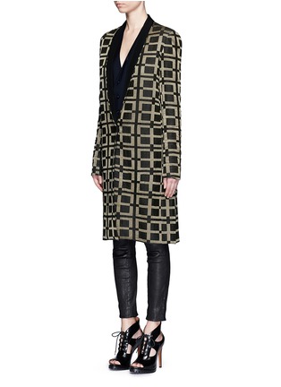 Front View - Click To Enlarge - HAIDER ACKERMANN - Check jacquard linen-silk coat